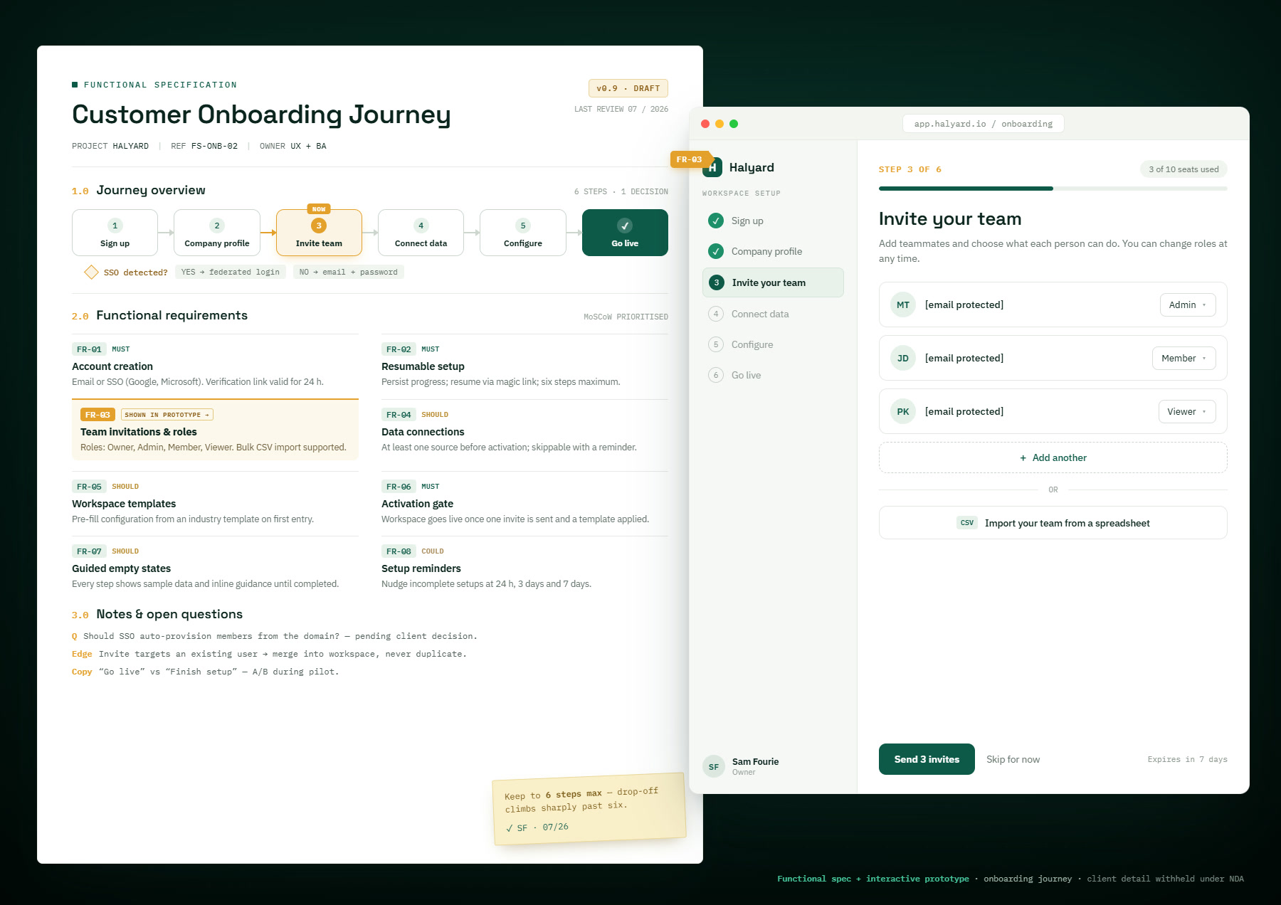 Redesigned customer onboarding flow for a sovereign cloud provider